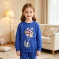 thumbnail image 6 of xaweyi Girls Fall Winter Clothes Round Neck Sweatshirt Fashionable Cartoon Printed Long Sleeved Top,Sizes 4-5 Years, 6 of 6