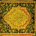 thumbnail image 1 of Ahgly Company Machine Washable Indoor Square Medallion Yellow French Area Rugs, 8' Square, 1 of 1