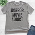 thumbnail image 2 of Kids Horror Movie Addict T-shirt, Youth Kids Boy Girl T-Shirt, Halloween T-shirt, Horror Movie T-shirt, Dark Heather Gray, Small, 2 of 4