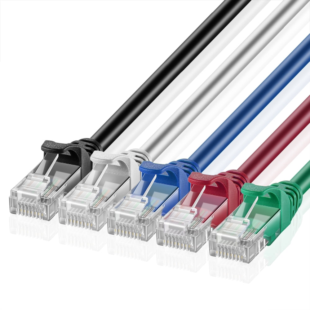 Cat 6 Cable 5ft, Patch Cable Cat6 RJ45 Cable Connector LAN Network Gigabit