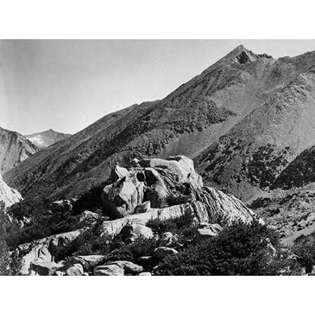 1936 Replica Sky King - Peak near Rac Lake Kings River Canyon proVintageed as a national park California 1936 Poster Print by Ansel Adams