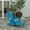 Blue, variant on Merrick Lane Adirondack Chair with Cup Holder and Pull Out Ottoman, All-Weather HDPE Indoor/Outdoor Lounge Chair in Blue