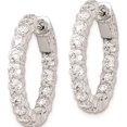 thumbnail image 3 of Sterling Silver Rhodium-Plated Cz In And Out Hinged Hoop Earrings (21 X 22) Made Indonesia qe8005, 3 of 6