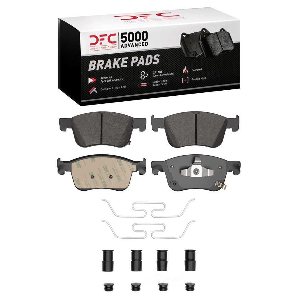 Dynamic Friction Company 1551-2115-01 DFC 5000 Advanced Brake Pads - Ceramic and Hardware Kit - OE