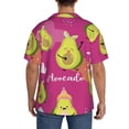 thumbnail image 5 of JUNZAN Mens Casual Button Down Shirts Short Sleeve Pink Green Avocado Print Shirt-3X-Large, 5 of 7