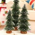 thumbnail image 3 of ZDWQFA Mini Christmas Village Bottle Brush Trees for Room Tabletop-Dark Green, Artificial Snow Trees with Wood Base Décor on Shelves, Bedroom,Miniature Scenes Xmas Office Décor, 3 of 5