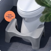 Squatty Potty Curved Plastic Toilet Stool, 7 in Gray