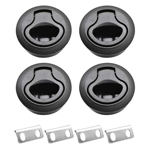 MARINE CITY Nylon Round Hatch Flush Pull Stem Latch, 2-2/5 Inch, Durable, Corrosion-Resistant, for Boats, Hatches Pack of 4