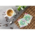 thumbnail image 3 of Letter C Flowers Pink Teal Green Initial Foam Coaster Set of 4, 3 of 3