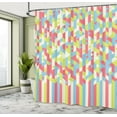 thumbnail image 5 of Ambesonne Geometric Shower Curtain, Psychedelic Gradient, 69"Wx84"L, Dried Rose Apple Green, 5 of 5
