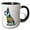 Black/White, variant on 3drose, Funny Cool Colorful Great Dane Puppy Dog in Sweater Graffiti Abstract, 11oz Two-tone Blue Mug
