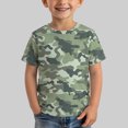 thumbnail image 2 of Bobifish Toddler Boys T‑Shirt Short Sleeve Crewneck Green Camouflage All‑Over Print Tee, 2 of 6
