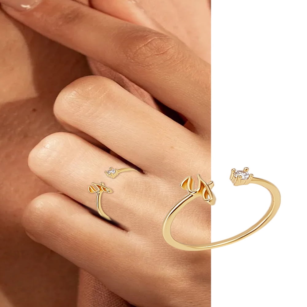 1Pcs Letter Brass Rhinestone Open Cuff Rings Golden A-Z Initial Open Ring for Women Personalized Jewelry Gifts DIY Letter Y