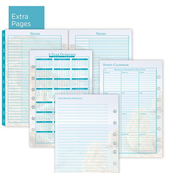 5-1/2 x 8-1/2 Size 4 One Page per Day 2021 Daily & Monthly Planner Refill by AT-A-GLANCE Seascapes 13171 Day-Timer 381-125-21 