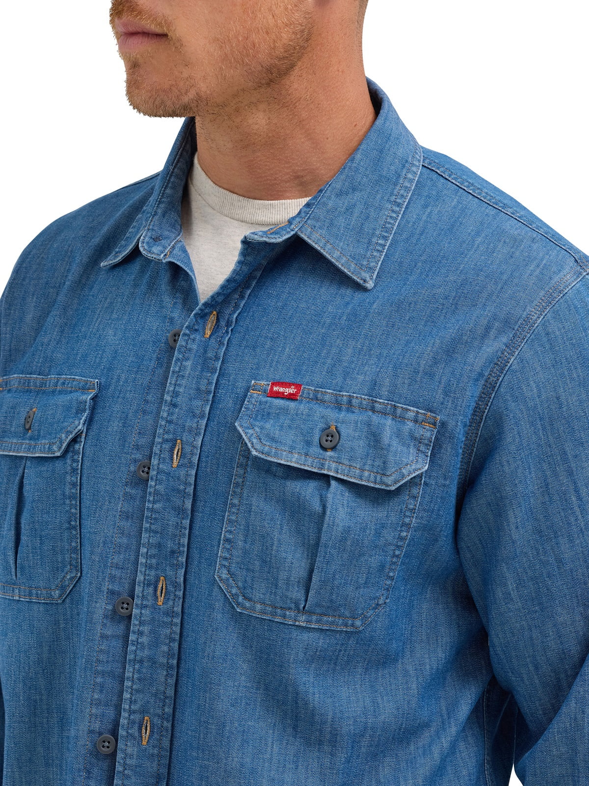 Wrangler men's Relaxed Fit Long Sleeve Woven Shirt - Stylish