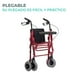 thumbnail image 3 of Andadera Rollator Todo Terreno Híbrida con Descansapies con Asiento y Canastilla | Llanta de 20 Cm [Roja], 3 of 9