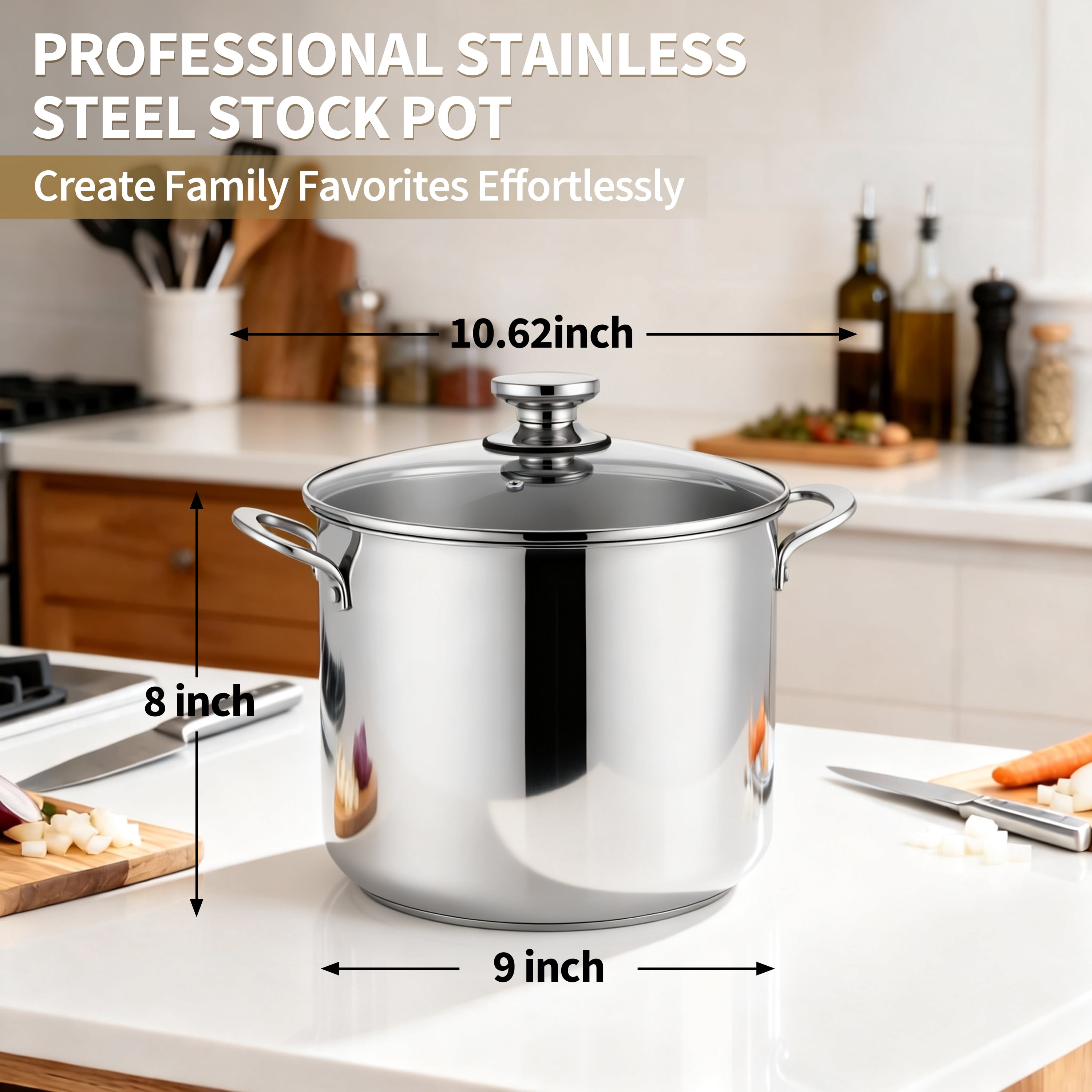 Coliware 12QT Stainless Steel Stock Pot with Glass Lid, 181