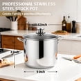 thumbnail image 2 of Coliware 12QT Stainless Steel Stock Pot with Glass Lid, 18/10 Food-Grade Material, 3-Ply Bottom, Induction Compatible, Dishwasher Safe, 2 of 15