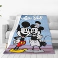 thumbnail image 1 of Manta de felpa de Mickey Mouse, de varios tamaños, muy suave, de tela con superficie vertical, acogedora y cálida, adecuada para cama, sofá, camping, viajes, para todas las estaciones, ligera, 1 of 8