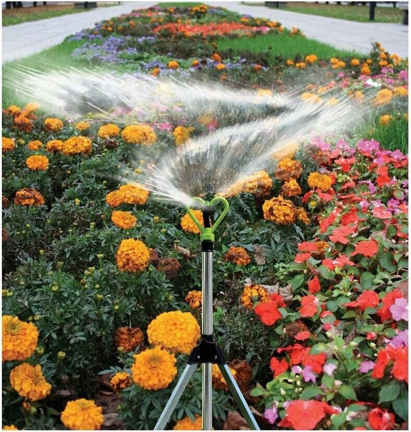 Telescoping Tripod Sprinkler, Revolving Tripod Sprinkler System for Lawn Garden, Adjustable 20 to 1900 Square Feet