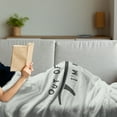 thumbnail image 3 of Surf Soft Flannel Fleece Throw Blanket, Inspirational Water Sport Words I am Nothing Palm Tree, Cozy Plush for Indoor and Outdoor Use, 50" x 70", Coconut Charcoal Grey, by Ambesonne, 3 of 5