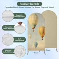 thumbnail image 3 of Arch Covers, Vintage Hot Air Balloon Arch Covers Stretchy Backdrop 4'x1.65', Modern Balloon Floating Spandex Fitted Round Top Chiara Arches Backdrop Cover for Wedding Party Birthday Banquet, 3 of 9