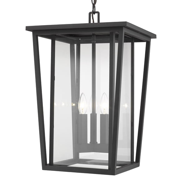 Seoul 3 Light Outdoor Chain Mount Ceiling Fixture Clear