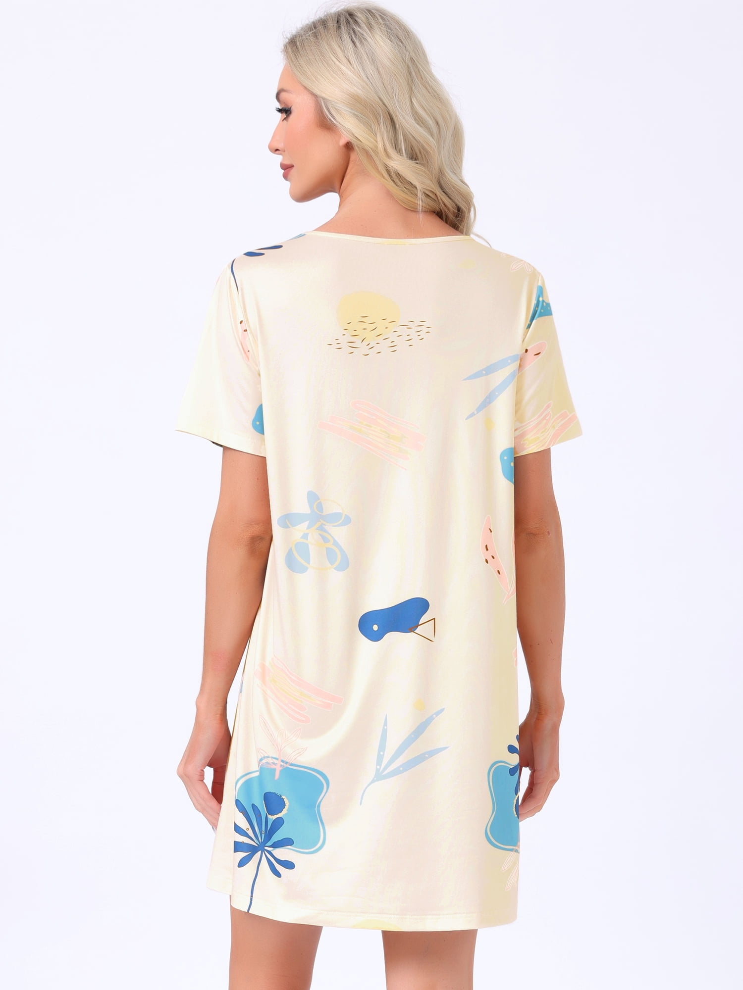 DARING DIVA Women's Short Sleeve Nightgown Soft Stretchy Pajama Dress 2XL Apricot
