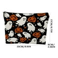 thumbnail image 5 of Pumpkin Makeup Bag Halloween-Themed Linen Cosmetic Pouch For Daily Use, 5 of 6