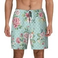 thumbnail image 3 of Uemuo Vintage Floral Pattern Mens Swim Trunks Quick Dry Board Shorts with Mesh Lining, Stretch Beach Shorts Quick Dry No-Chafing Board Shorts-Medium, 3 of 9