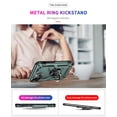 thumbnail image 4 of iPhone 12 Mini Case, Ring Holder Kickstand Full Body Shockproof Magnetic Car Mount Hybrid Rugged Protective Phone Cover, Dark Green, 4 of 8