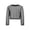 Black, variant on Girls Long Sleeve Hollow Fishnet Crochet Crop Top Solid Color Crewneck Mesh Cropped Hip Hop Dance Cover Up Shirt