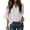 a-White7726, variant on Womens Casual Solid Color Blouse With Draped Cowl Neckline Three Quarter Batwing Sleeves Loose Fit Shirt For Daily Office Wear Black XXL