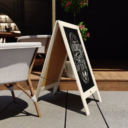 Alamont Home - Canterbury 20"W x 2-26"D x 40"H Magnetic A-Frame Chalkboard - Weathered Brown