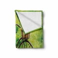 thumbnail image 2 of Flower Soft Flannel Fleece Blanket, Vintage Antique Rusty Bike with a Basket Flowers in a Spring Time Garden Photo Print, Cozy Plush for Indoor and Outdoor Use, 70" x 90", Multicolor, by Ambesonne, 2 of 6