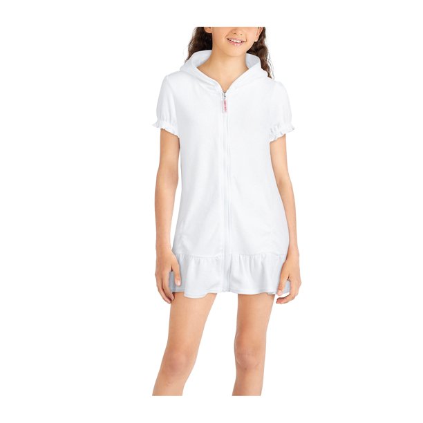 Limited Too Girls' Swim CoverUp UPF 50+ French Terry Hooded ZipUp