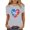 Gray(Style 38), variant on Spring Summer Women Cotton Tops, Ladies Short Sleeve Round Neck Casual Independence Day Printed T-Shirt