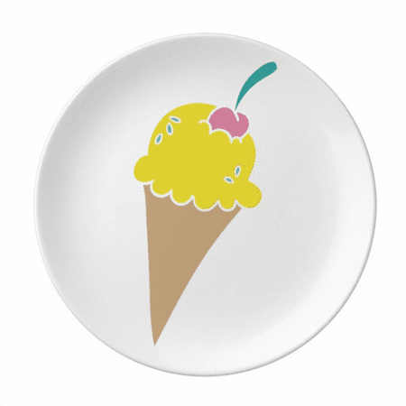 

Yellow Cherry Sweet Ice Pattern Plate Decorative Porcelain Salver Tableware Dinner Dish