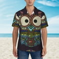 thumbnail image 4 of Goofa Boho Owl Hawaiian Shirt for Men, Unisex Summer Beach Casual Short Sleeve Button Down Shirts,Aloha Tropical Floral print shirt-Small, 4 of 9