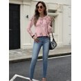 thumbnail image 4 of Zeagoo Long Sleeve Shirts for Women V Neck Henley Tops Pleated Button Casual Dressy Blouses Fashion Tunic Outfits, 4 of 4