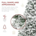 thumbnail image 5 of Fenbeli 6ft Artificial Snow Decorated Flocked Hinged Christmas Tree with Metal Stand, Indoor White, 5 of 9
