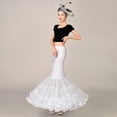 thumbnail image 4 of LICEWO Womens Layered Fishtail Petticoat Underskirt Hoopless White Floor Length Tulle Crinoline Trumpet Slips for Wedding Bridal Dress Ball Gown, 4 of 9