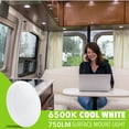 thumbnail image 3 of 6 PACK Leisure LED RV Boat Surface Mount Ceiling Light 7" 750 Lumen Super Slim LED Panel Light DC 12V 10W Downlights Cool White, 3 of 9