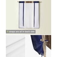 thumbnail image 5 of Navy Blue Brown Stripes Tie Up Curtains for Kitchen Bathroom Bedroom Windows 63 Inch Length, Farmhouse Country Retro Rustic Wood Balloon Drape Curtains Shade Rod Pocket Drapery Curtain Panel, 52"x45", 5 of 7