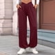 thumbnail image 4 of Pantalones Deportivos de Cintura Alta con Bolsillos para Mujer, Pantalones de Yoga Holgados e Informales Vino Tinto XXL, 4 of 10