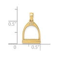 thumbnail image 6 of Auriga Fine Jewelry 14K Yellow Gold 3-D Polish Horse Stirrup Charm for Women, 6 of 6