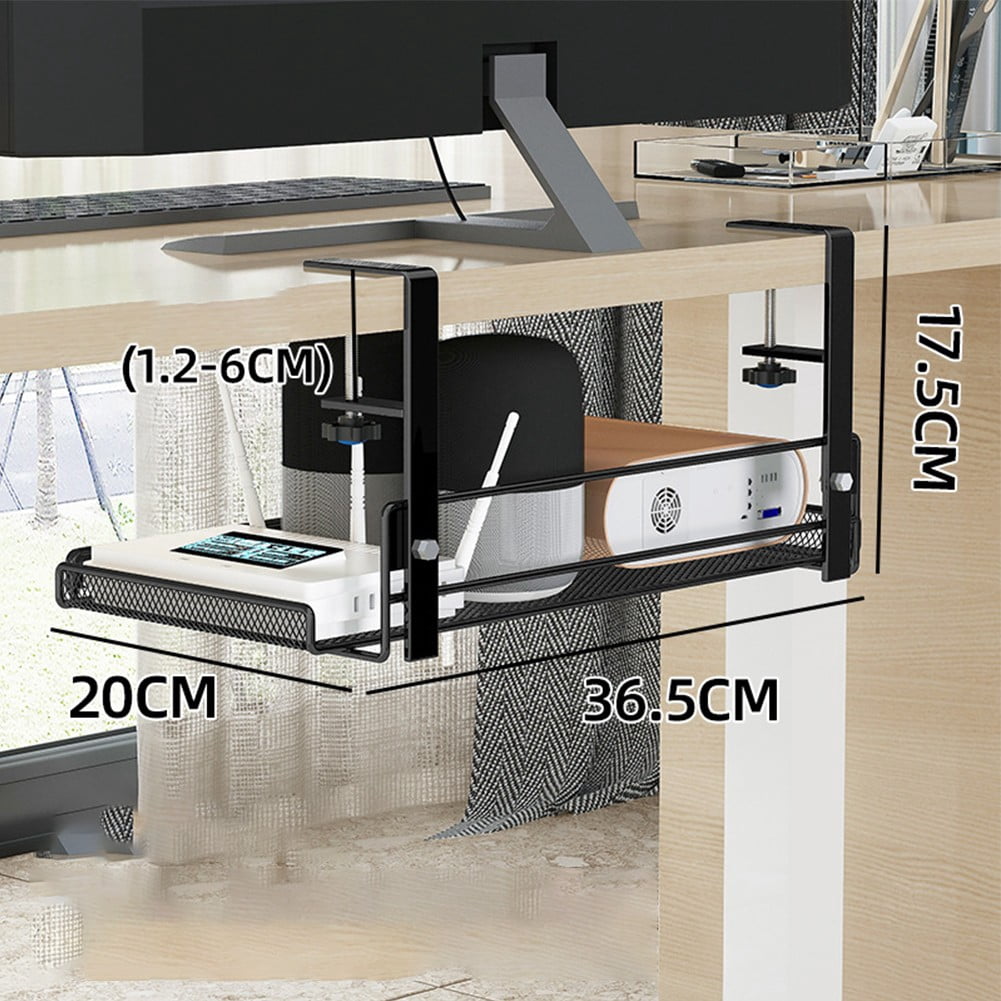 Wodtesl Cable Management Computer Storage Rack Wire Organizer Under-Table Hole-free