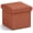 Rust Brown, variant on Ornavo Home 1 Pack Small Storage Ottoman Foldable Collapsible Cube Square Linen Ottoman Foot Rest Stool Seat, for Living Room, Bedroom, Home Office, Dorm - 12 x 12 x 12, Black