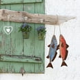 thumbnail image 2 of Wooden Fish Decor Hanging Wood Fish Decorations for Wall, Rustic Nautical Fish Decor Beach Theme Home Decoration Fish Sculpture Home Decor for Bathroom Bedroom Lake House Decoration (Blue & Red), 2 of 7