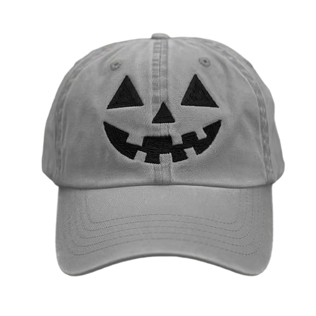 Casquette de Baseball Imprimé Citrouille Grise Style Automne Mode pour Femmes Hommes Circonférence de Tête Réglable 22.1-24.4 Pouces